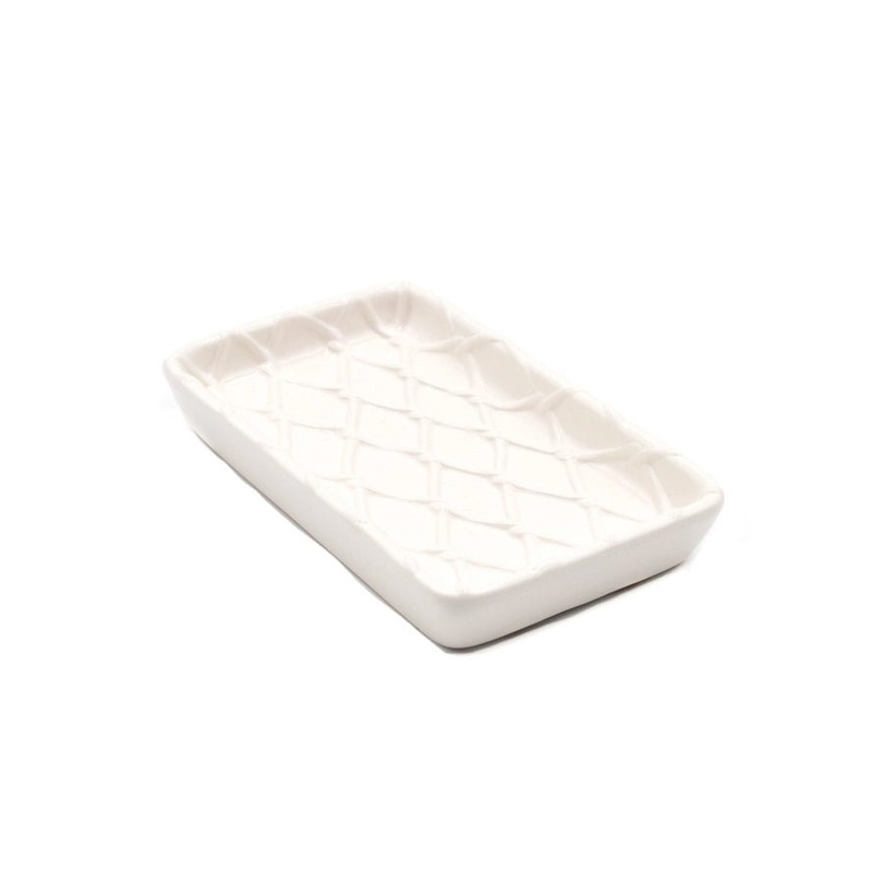 Textured Soap Dish – White