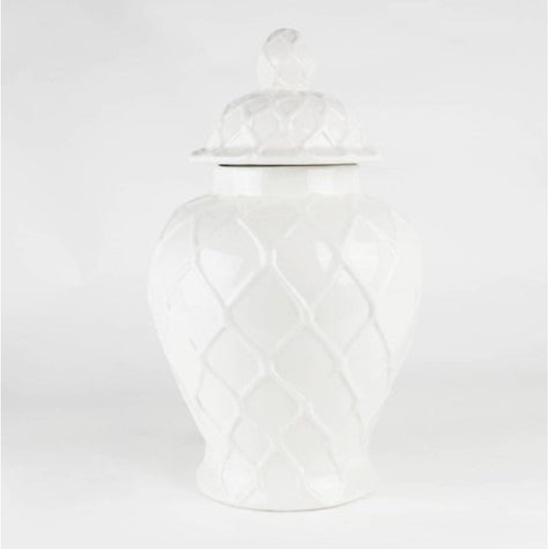 White Textured Ginger Jar – XL