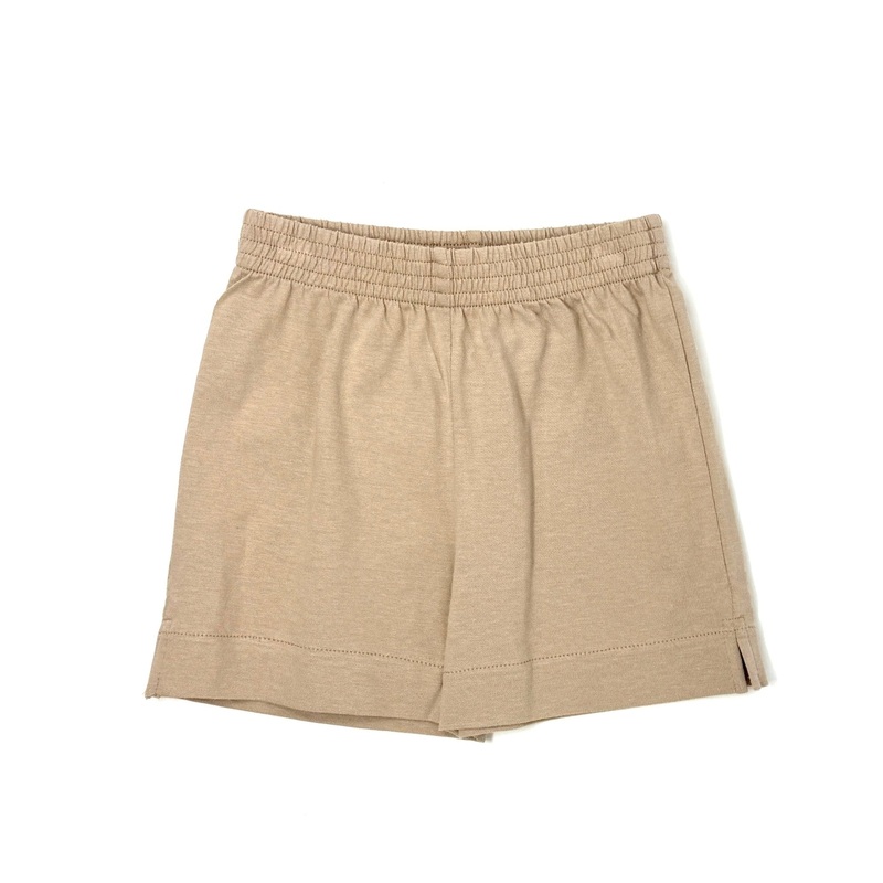 Boy’s Jersey Shorts w/ Slit – Sand