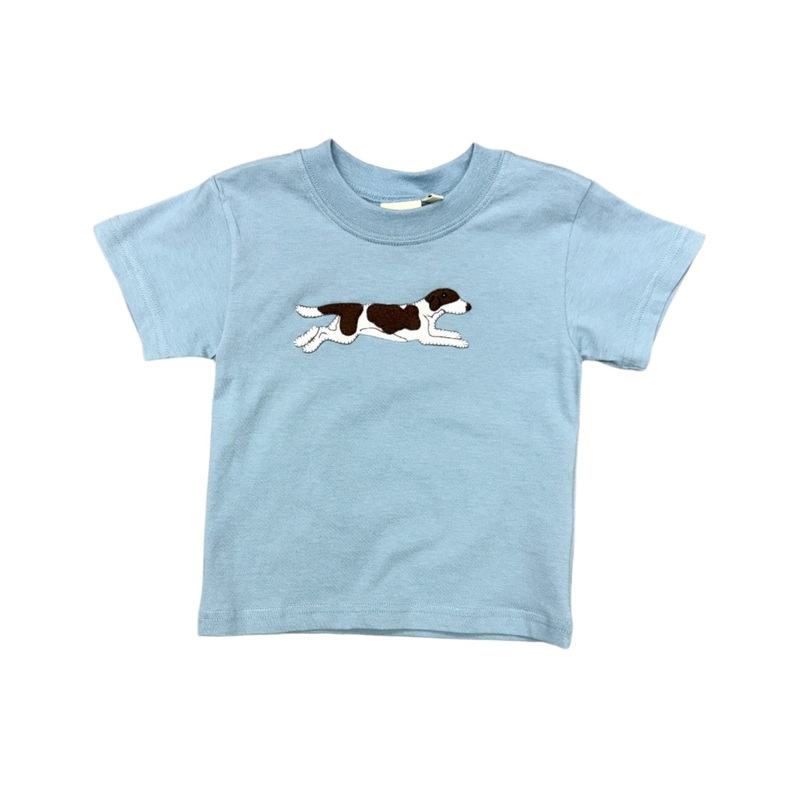 Boys S/S Shirt w/ Pointer Dog – Lt. Steel
