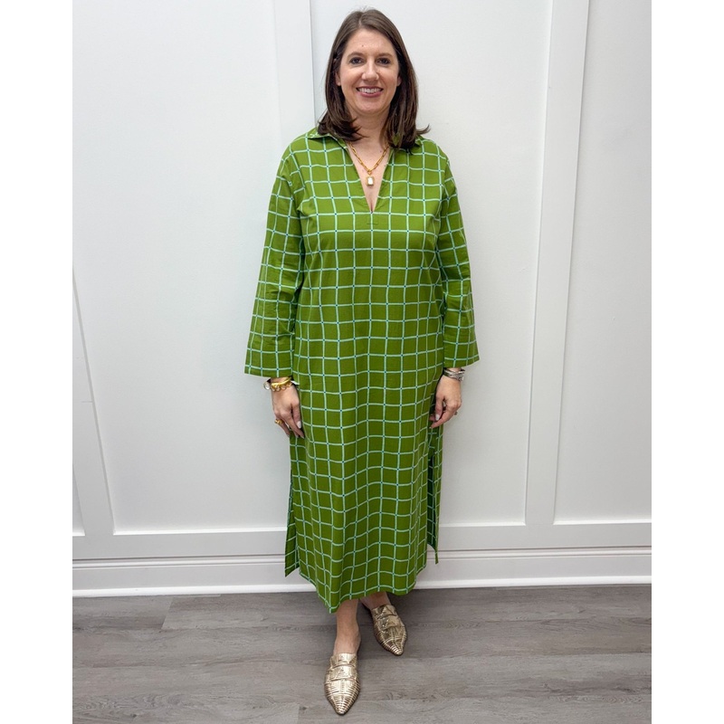 Classic Kurta – Boxwood Grid