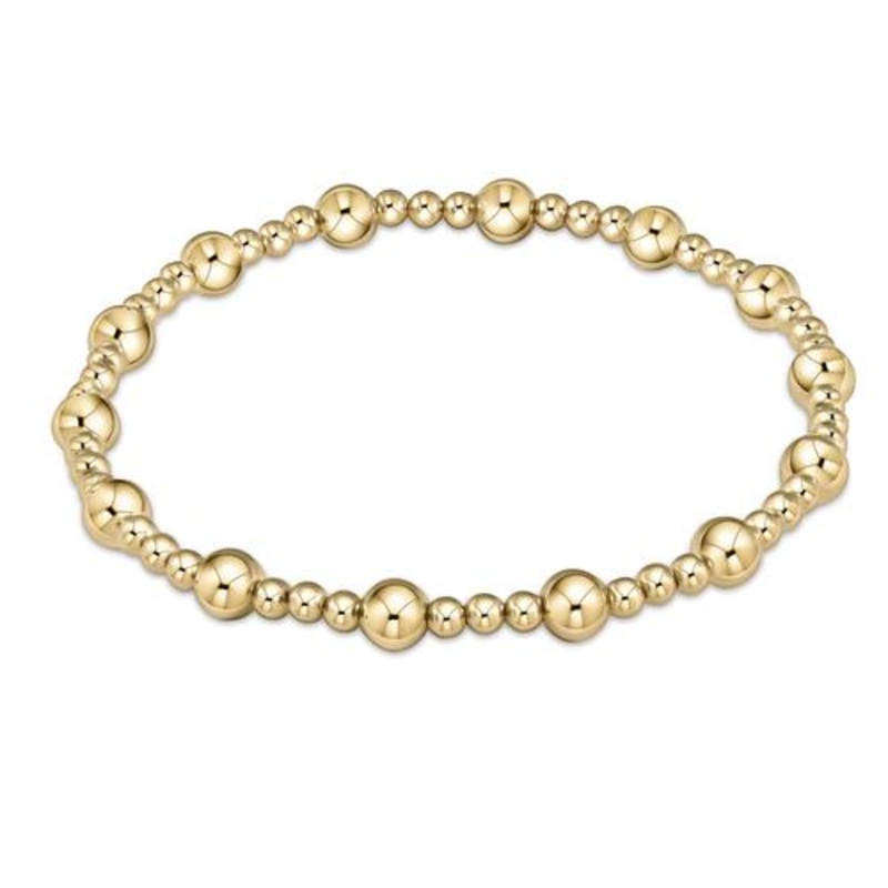Classic Sincerity Pattern 5mm Bead Bracelet – Gold