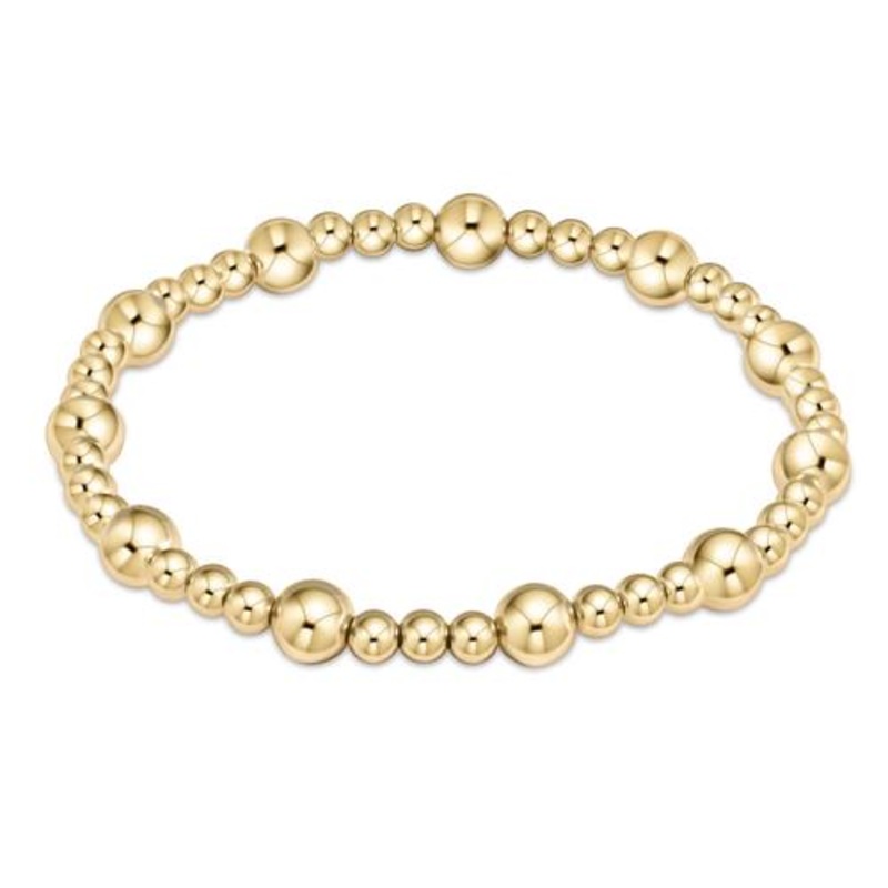 Classic Sincerity Pattern 6mm Bead Bracelet – Gold