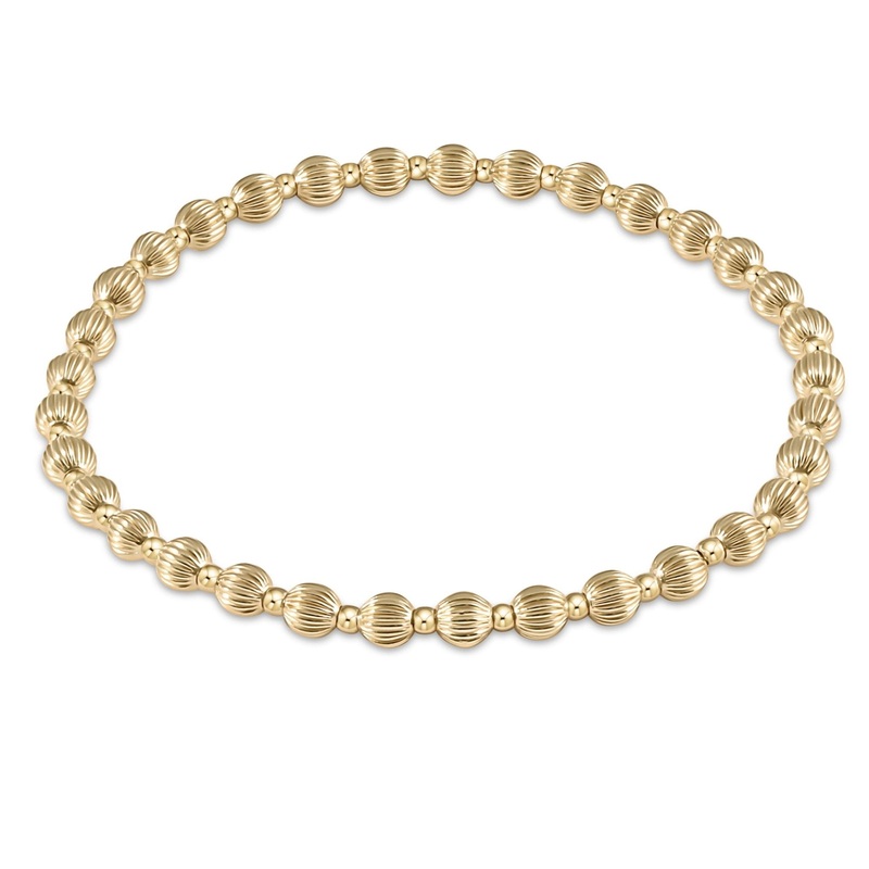 Dignity Grateful Pattern 5mm Bead Bracelet – Gold