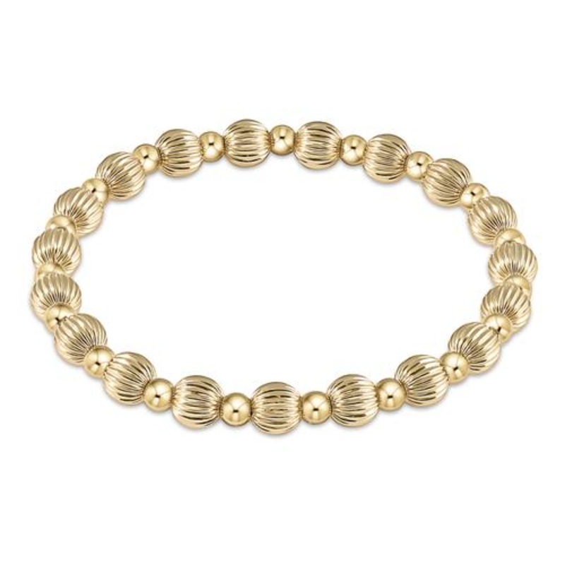 Dignity Grateful Pattern 6mm Bead Bracelet – Gold