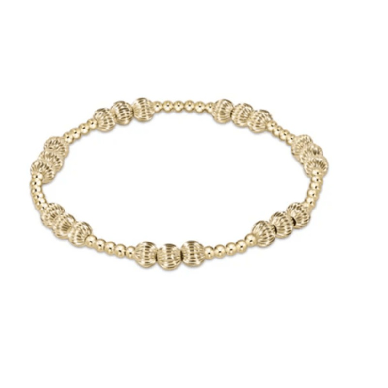 Dignity Joy Pattern 5mm Bead Bracelet – Gold