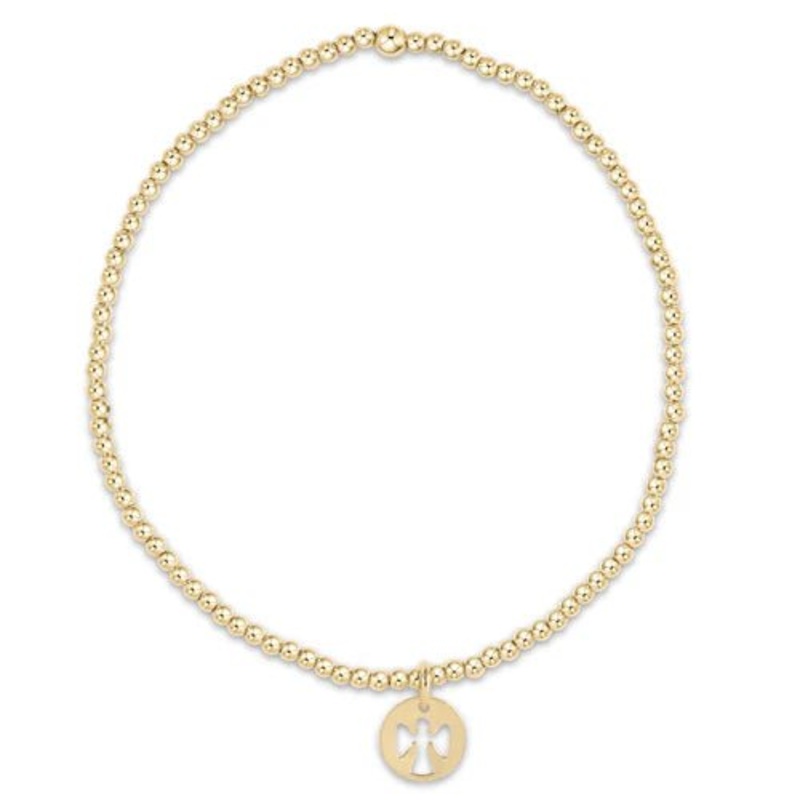 egirl Classic Gold 2mm Bead Bracelet – Guardian Angel Small Gold Disc