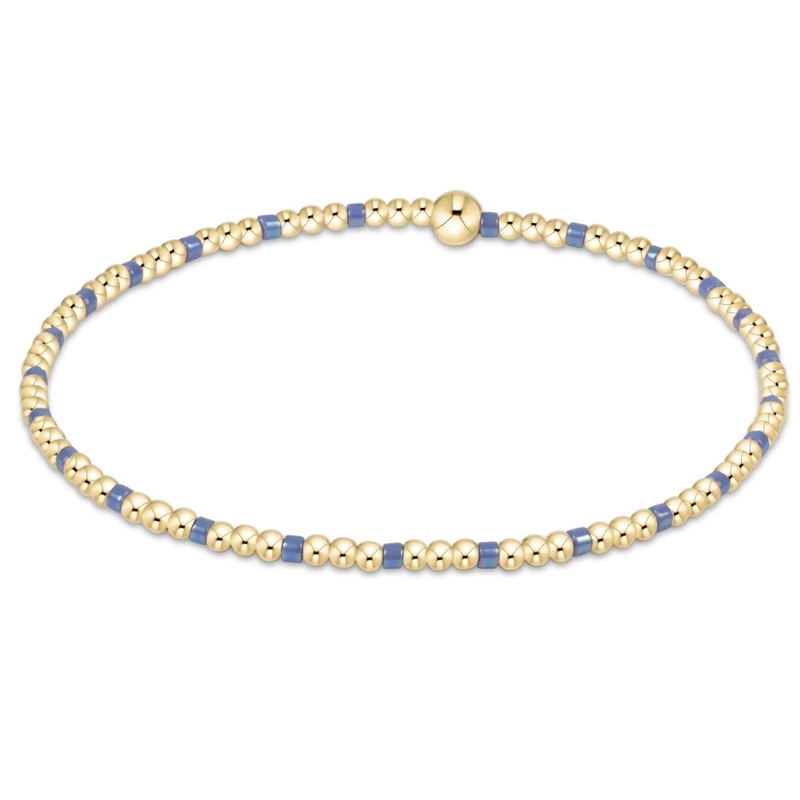 egirl Hope Sincerity Pattern 2mm Bead Bracelet – Bright Blue