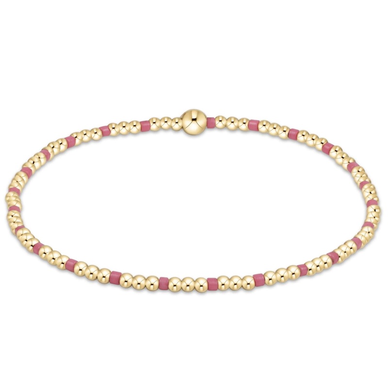 egirl Hope Sincerity Pattern 2mm Bead Bracelet – Bright Pink