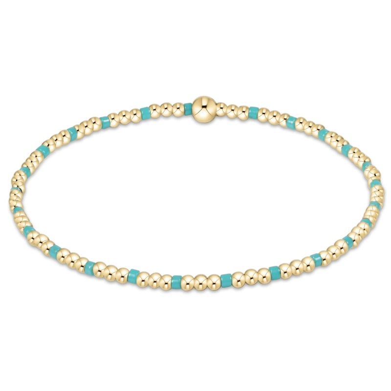 egirl Hope Sincerity Pattern 2mm Bead Bracelet – Turquoise