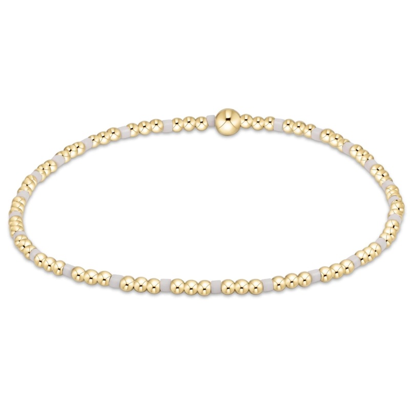 egirl Hope Sincerity Pattern 2mm Bead Bracelet – White