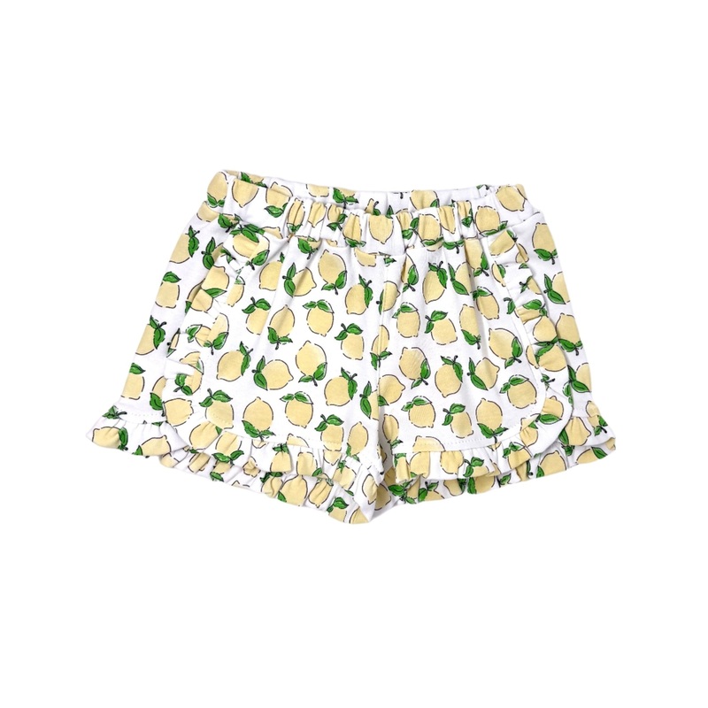 Girls Ruffle Trim Shorts – Lemon Print