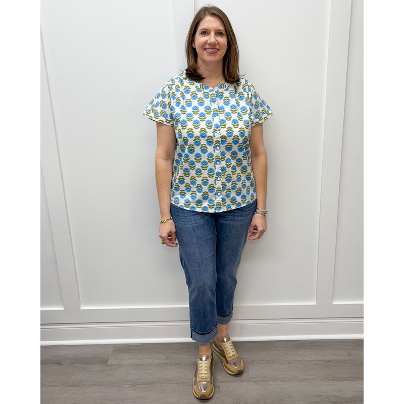 Grace Shirt – Liv Blue Motif
