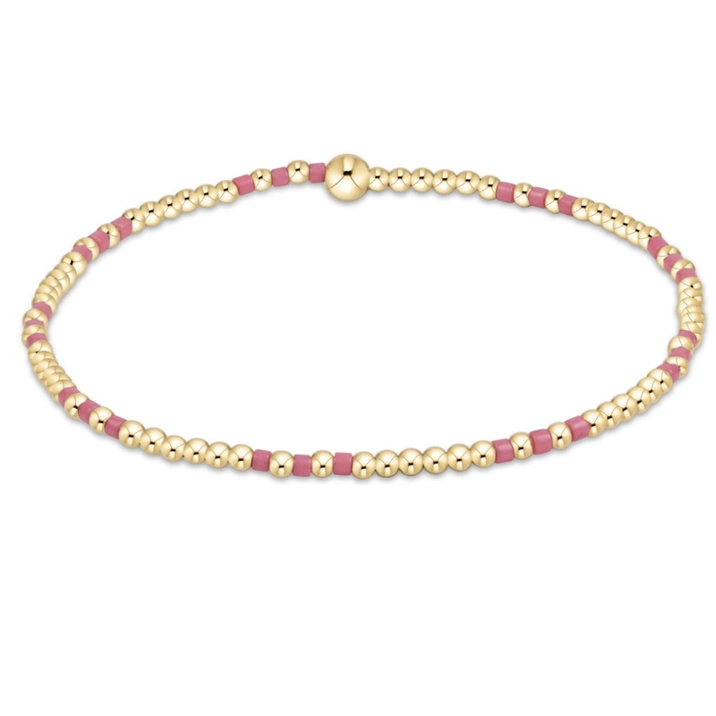 Hope Joy Pattern 2mm Bead Bracelet – Bright Pink