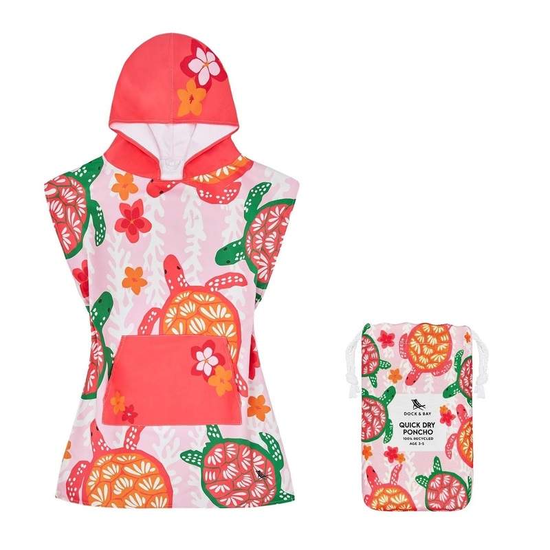 Kids Poncho – Turtley Tropical