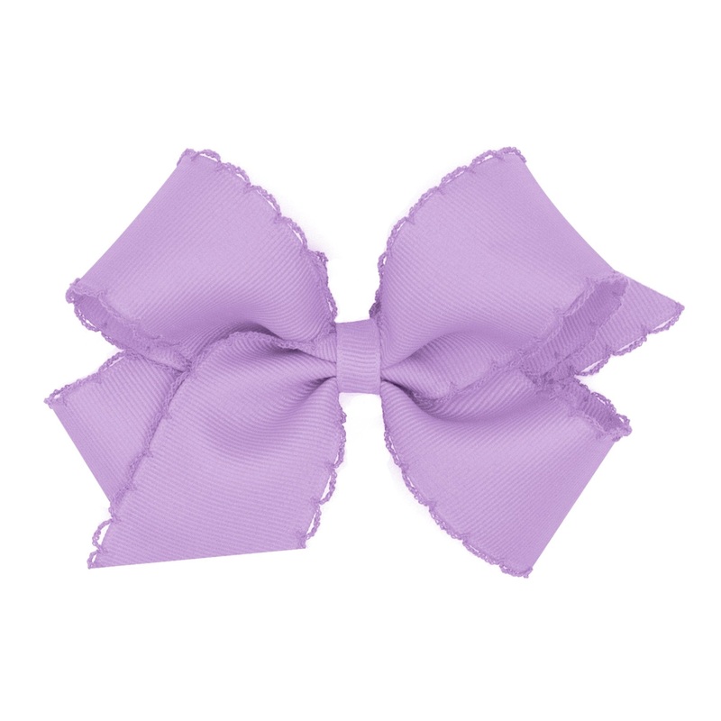 Medium Monotone Moonstitch Grosgrain Bow – Light Orchid