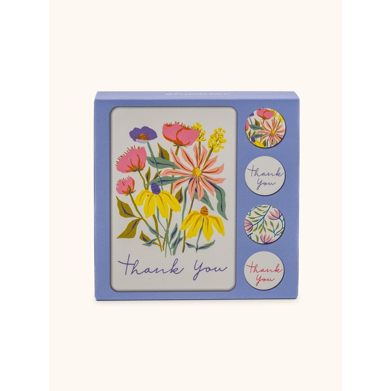 Springtime Blooms Assorted Note Card Set w/ Stickers