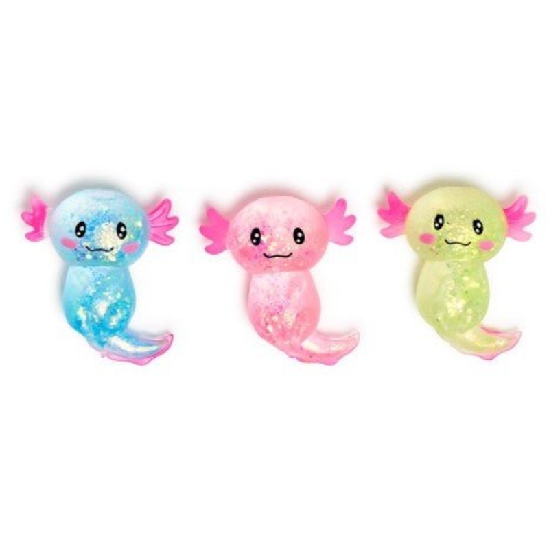 Squishy Glitter Axolotl Toy – Assorted
