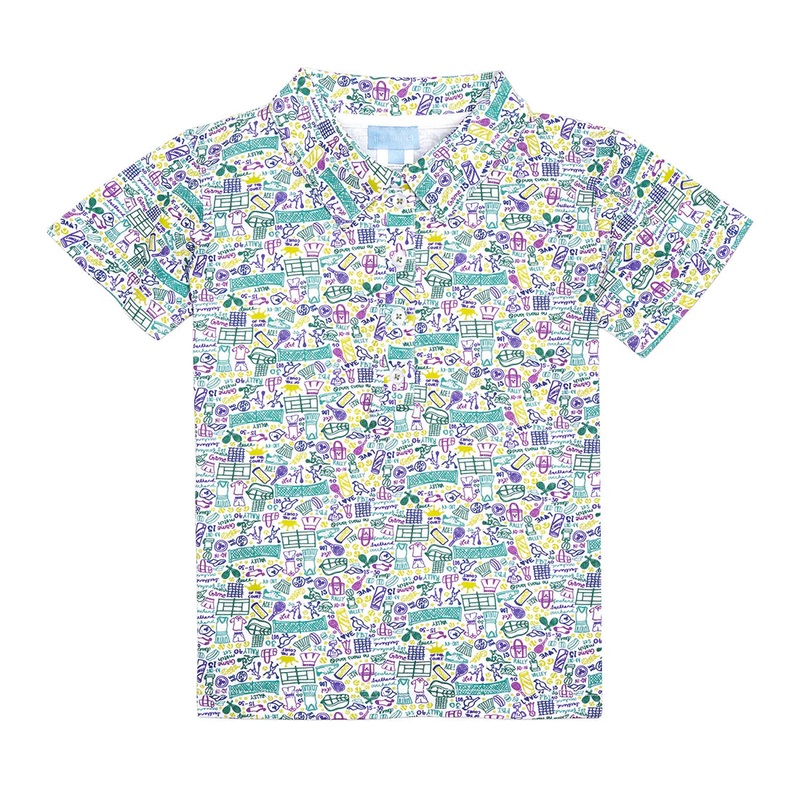 Boys’ Tennis Print Polo Shirt