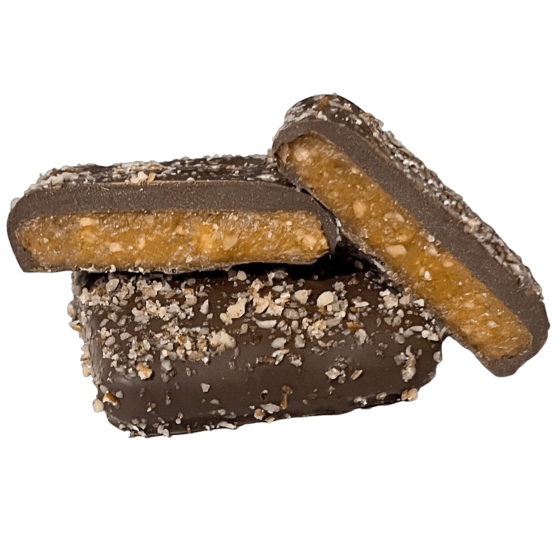 Griff’s Pecan Toffee – 2oz Dark Chocolate Toffee