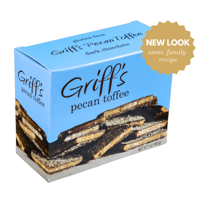 Griff’s Pecan Toffee – 7oz Dark Chocolate Toffee