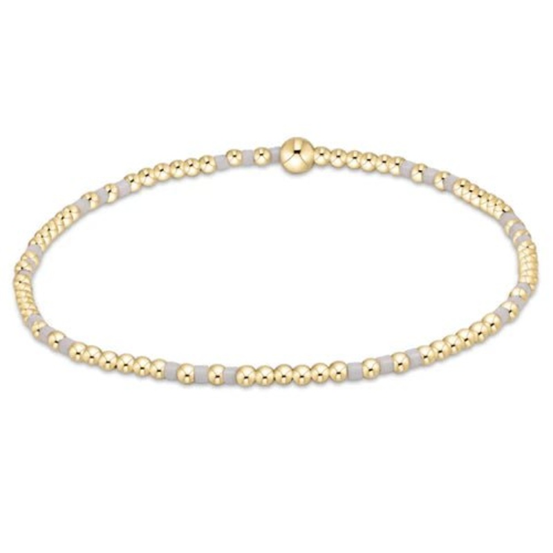Hope Joy Pattern 2mm Bead Bracelet – White