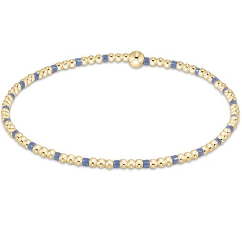 Hope Sincerity Pattern 2mm Bead Bracelet – Bright Blue