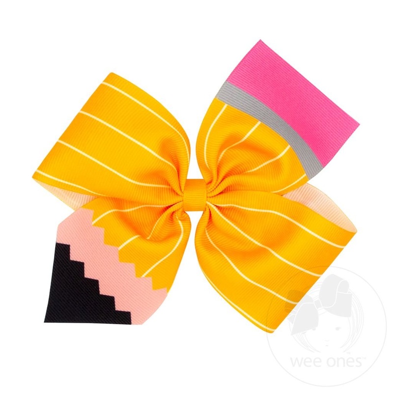 King 2 Loop Print Bow – Pencils