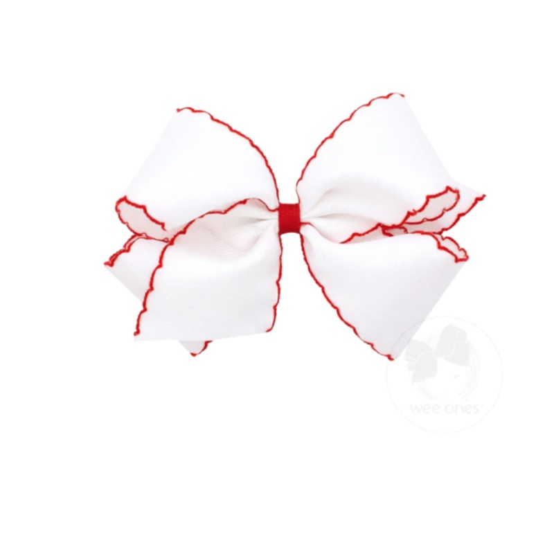 King Moonstitch Bow – White with Red