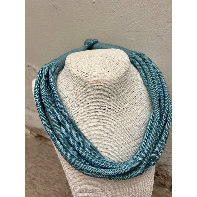 Slub 8-Strand Necklace – Dusty Light Blue