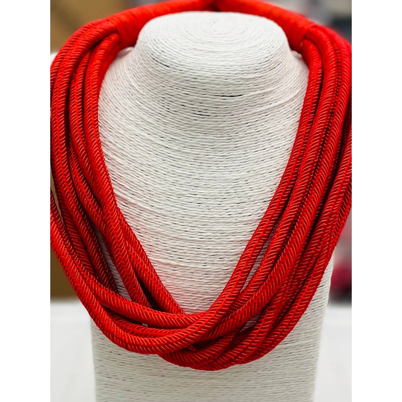 Slub 8-Strand Necklace – Red