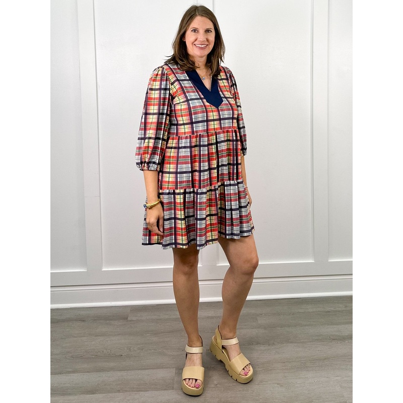 The Tory Dress – Coastal Plaid