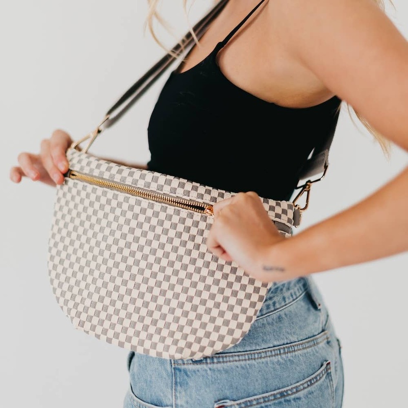 Westlyn Woven Bum Bag : Checkered Gray