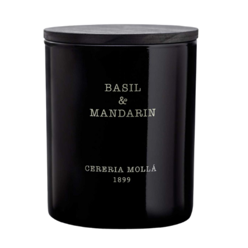 Basil & Mandarn Black 80z Premium Candle