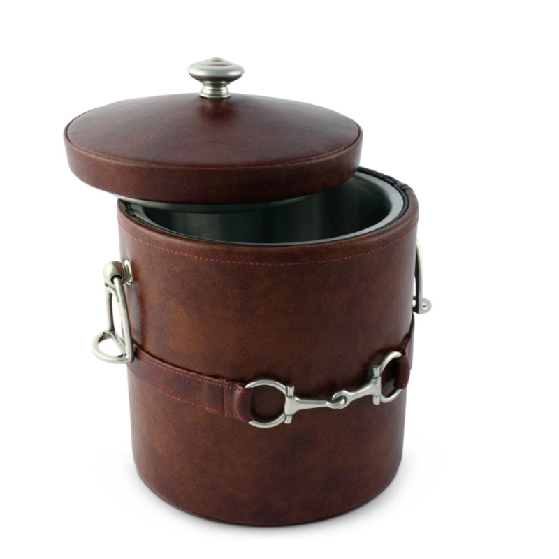 Equestrian Horse Bit Vegan Leather Ice Bucket