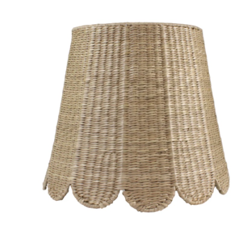 Lampshade for Rechargeable Lamp – Woven Scallop Blue Seagrass