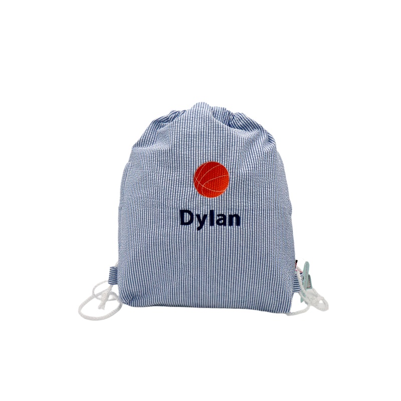 Seersucker Sling Backpack- Navy