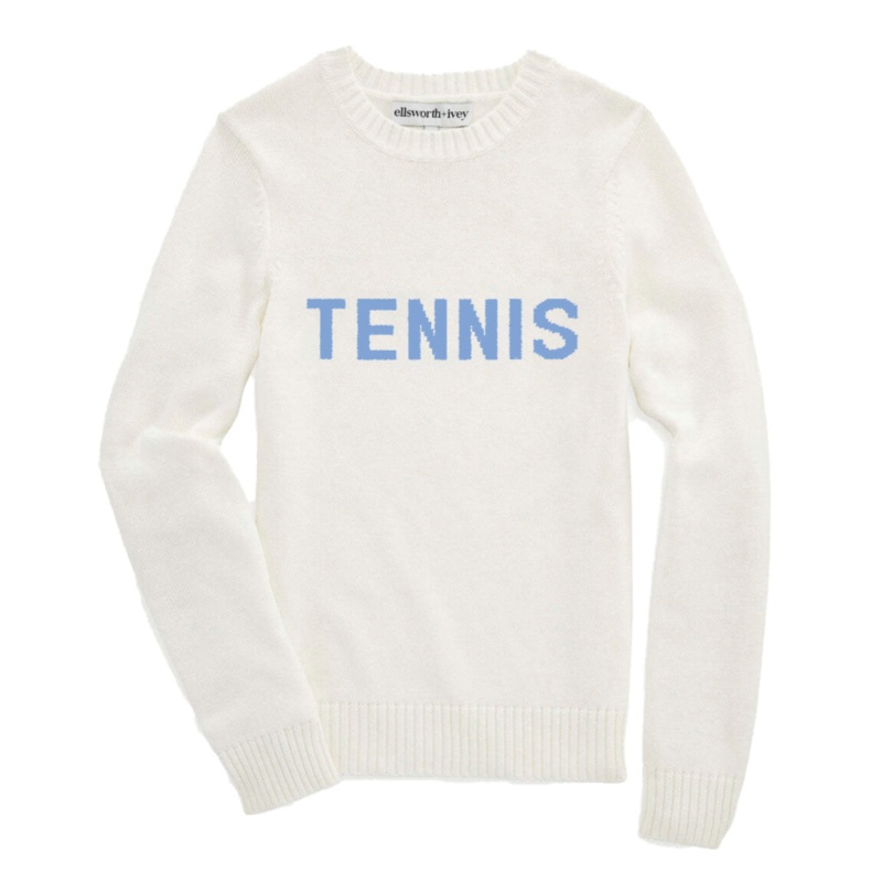 Tennis Classic Crew Ivory with Blue