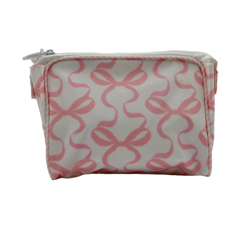 Coated Fabric Pink Bow Go Bag – Small