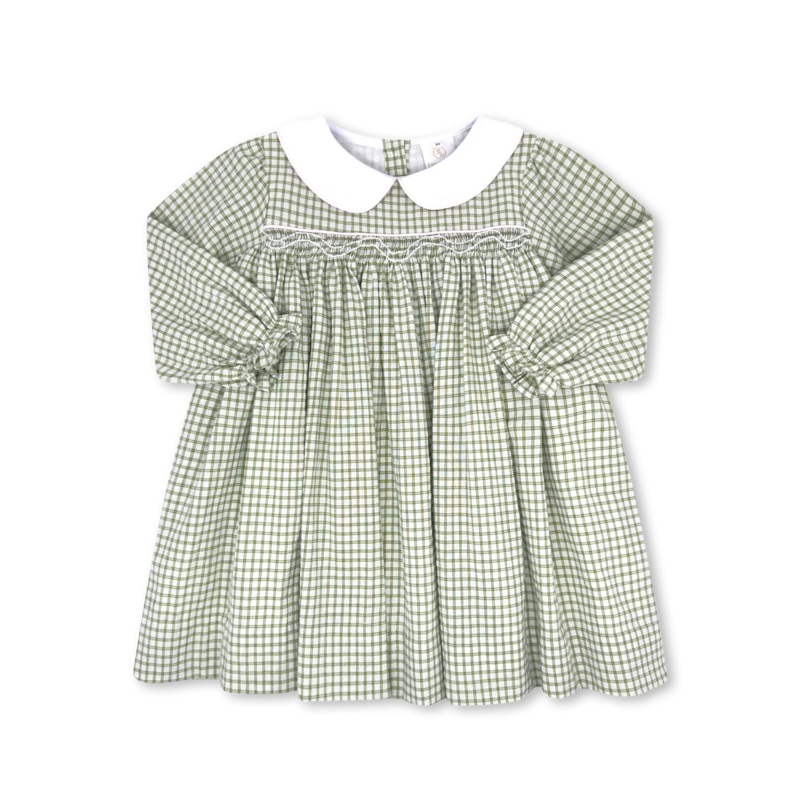 Girls’ Michelle Dress Park Green Windowpane