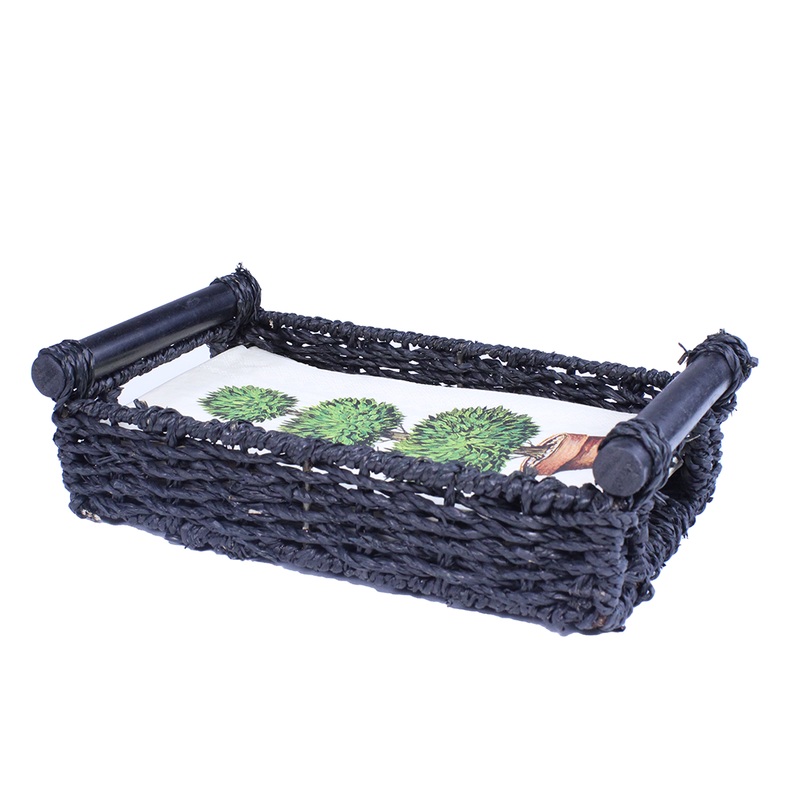 Guest Towel Holder in Black Seagrass