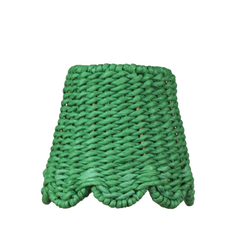 Lampshade Scalloped Twisted Green Paper