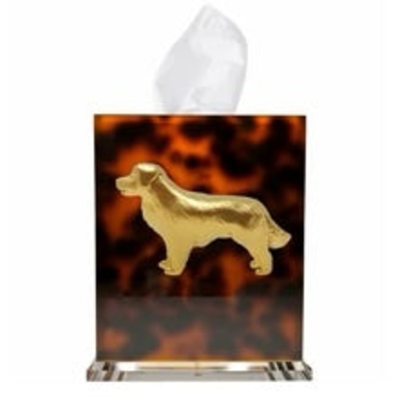 Southern Tribute Golden Retriever Boutique Tissue Box Cover