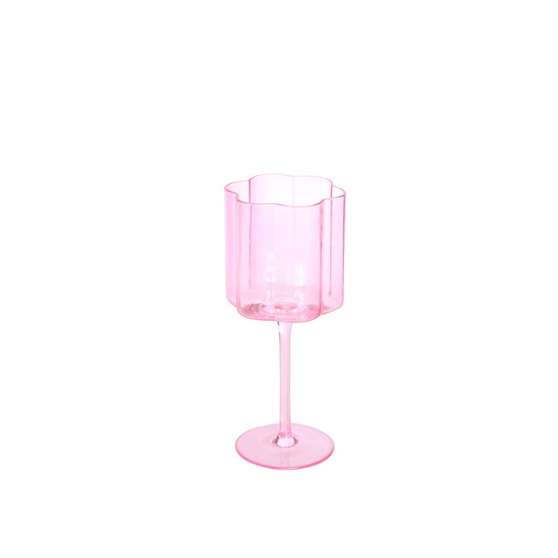 Flower Pink Crystal Wine Glass