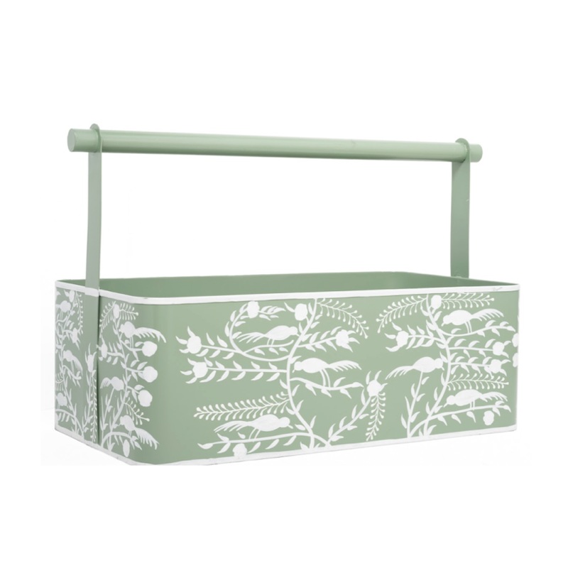 Soft Green Chinoiserie Garden Caddy