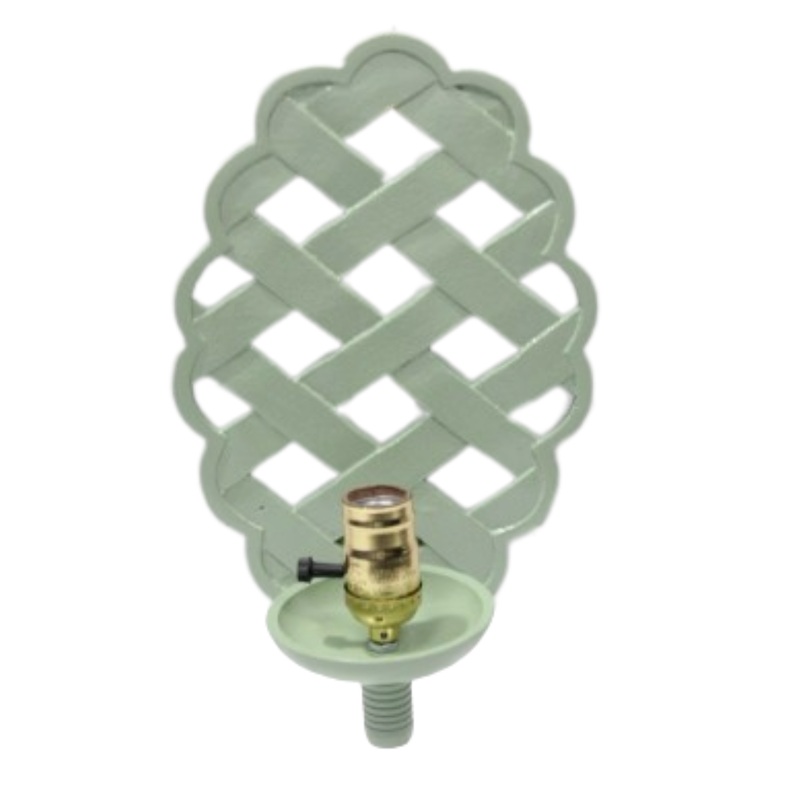 Soft Green Lattice Sconce