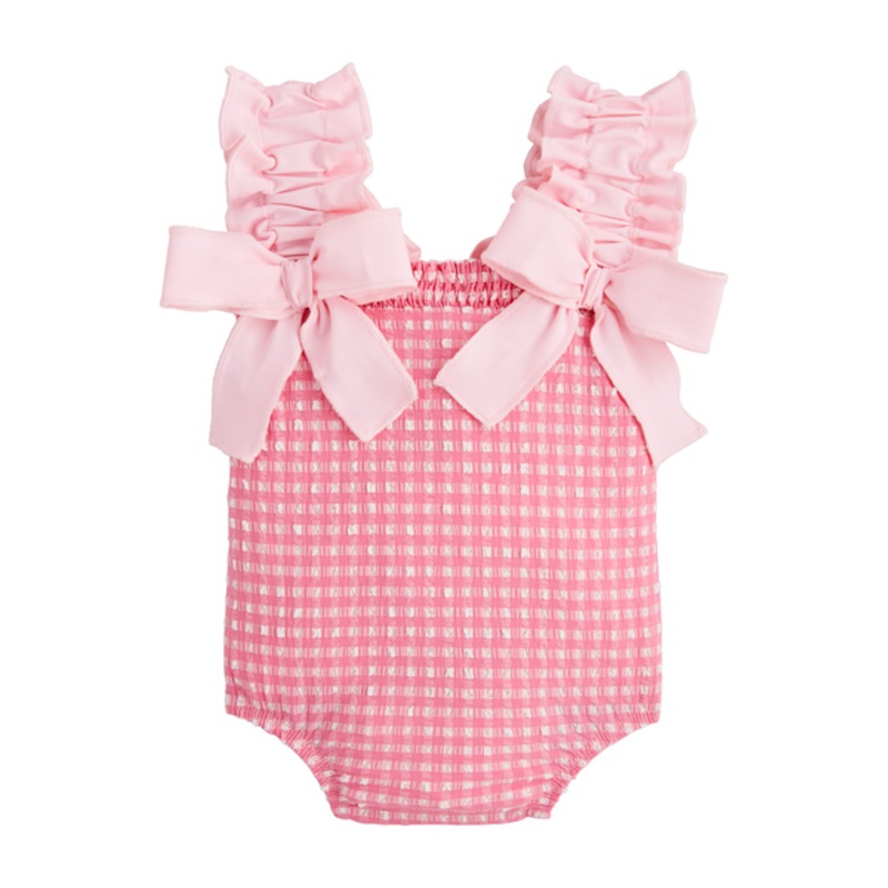 Pink Crinkle Gingham Swinsuit