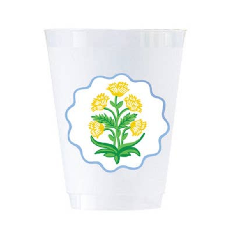 In Stock Coco Block Print Shatterproof Cups | Set of 8