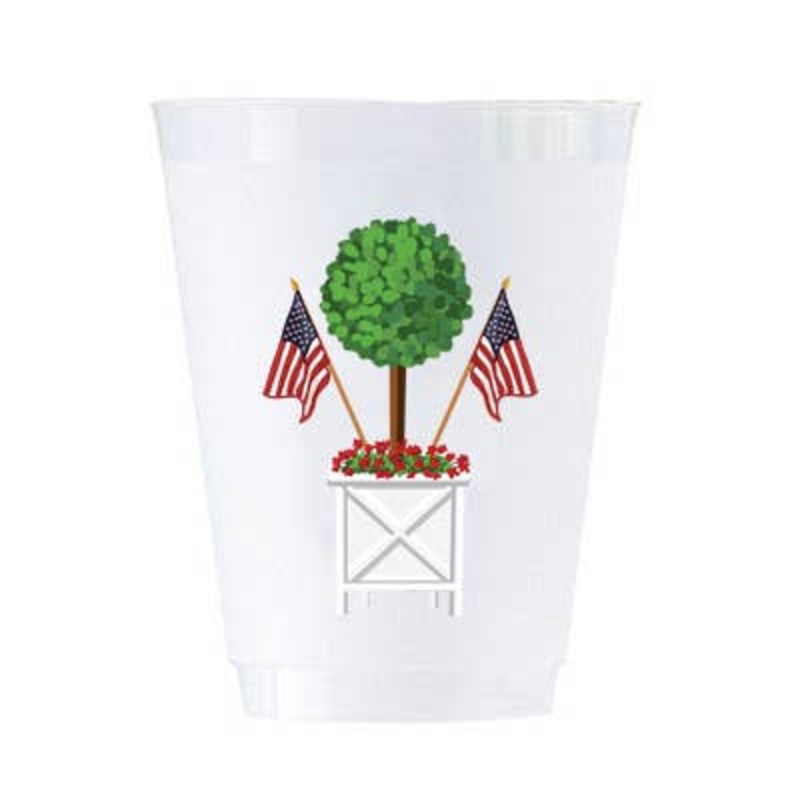 In Stock Patriotic Topiary Shatterproof Cups