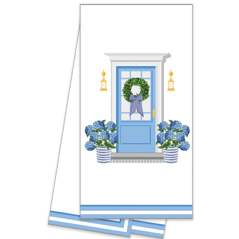 In Stock WH Cotton Tea Towel | Hydrangeas Front Door